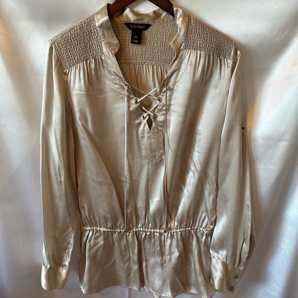 White House Black Market Satin Blouse